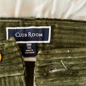 Club Room Wide Wale Forest Green Corduroy Trousers
